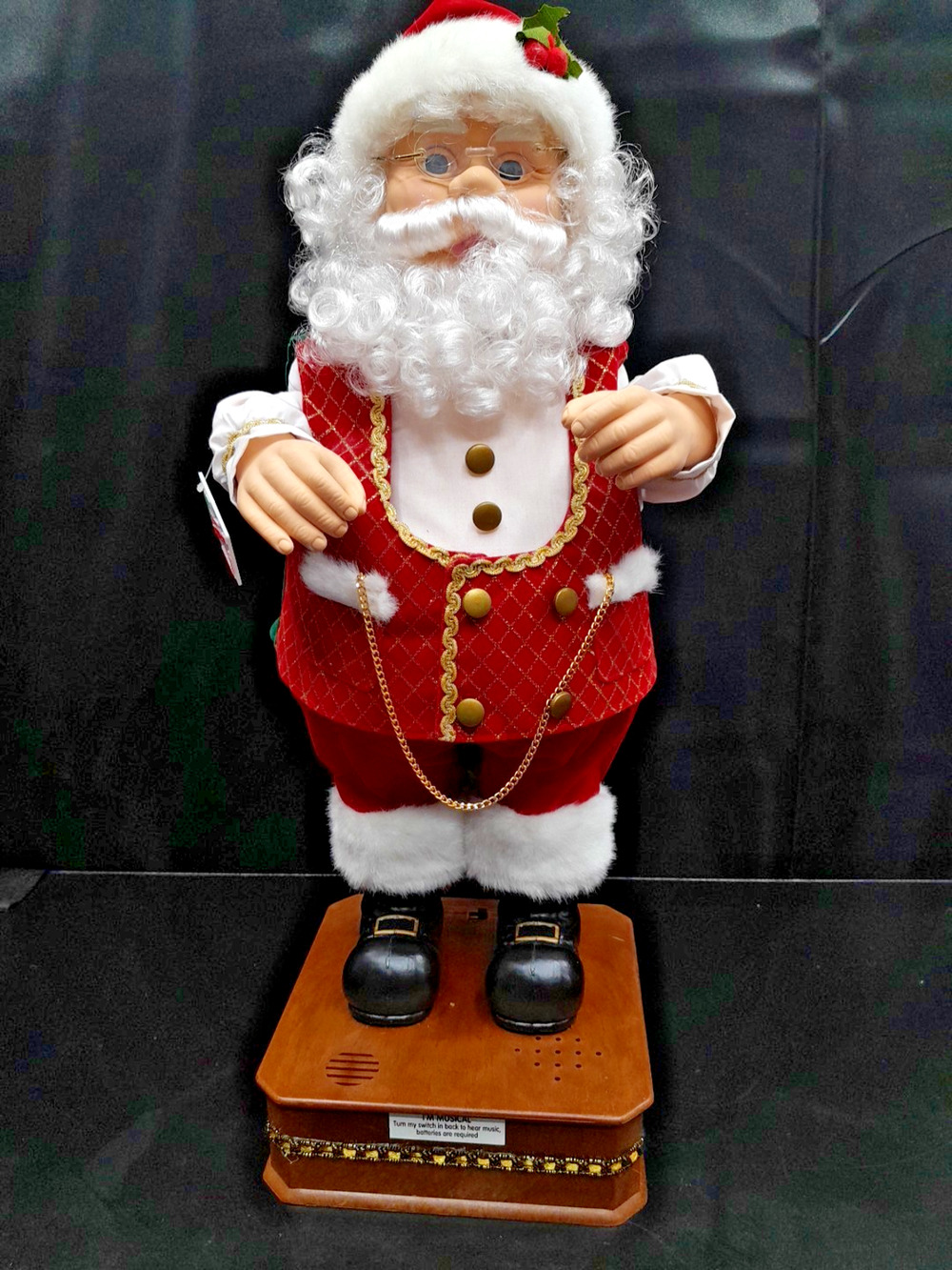 Motionette Santa Claus Christmas Doll 21" Musical Figure Vtg